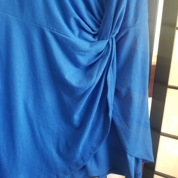 Nwot blue asymmetrical twist mini dress - Picture 7 of 8